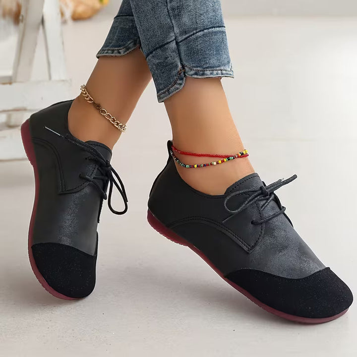 Brigiluxa - Lace-Up Low Wedge Comfort Shoes