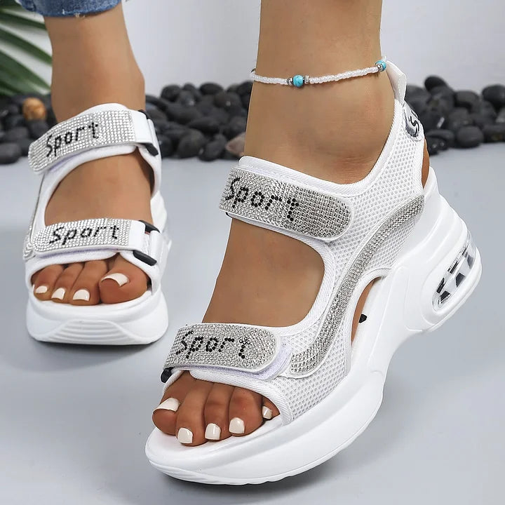 Terezie - Fashionable Orthopedic Sandals With Crystals