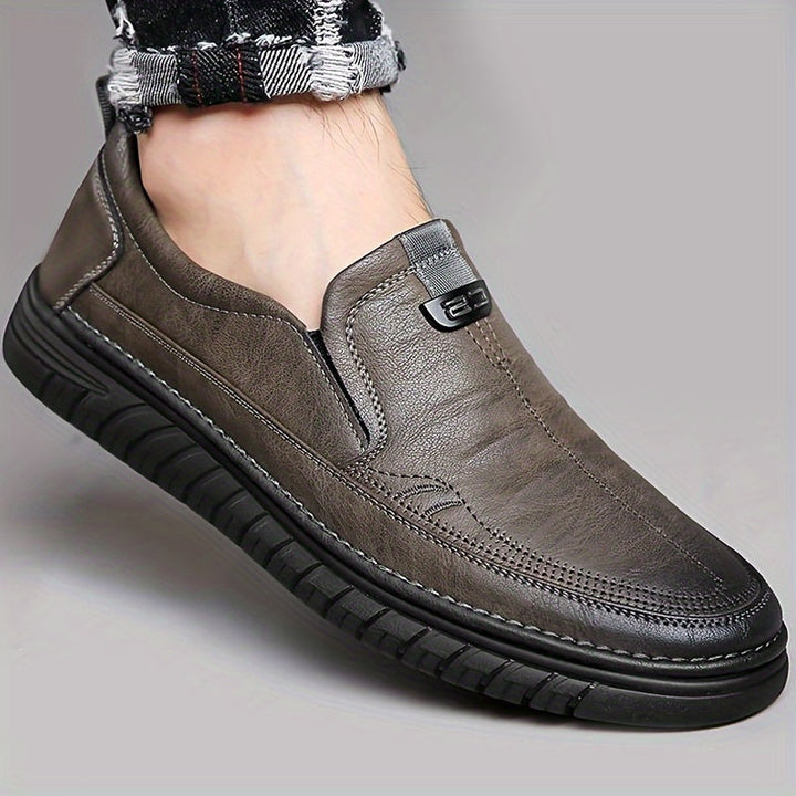 Shyjecast - Slip On Shoes With Stitching and Textured Soles
