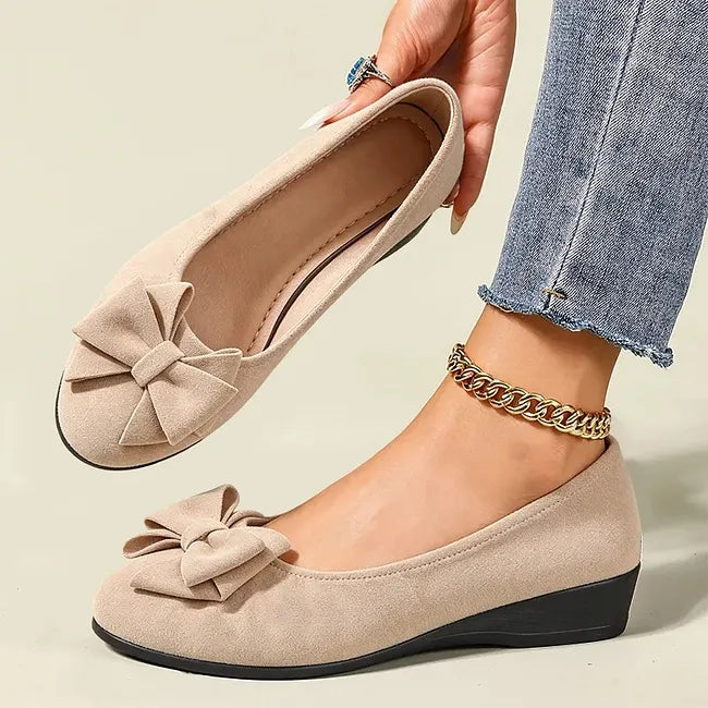 Camiiana - Breathable Non-slip Loafers With Bowtie