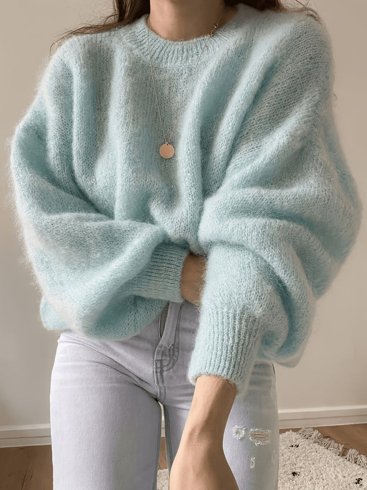 Idalyea - Knit Sweater With Round Neck And Balloon Sleeves