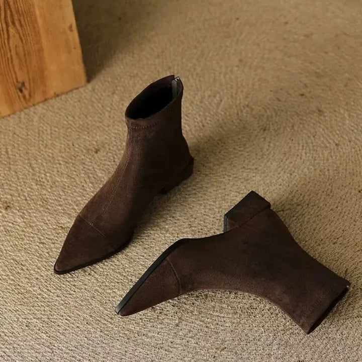 Palelle - Suede Ankle Boots With Pointed Toe