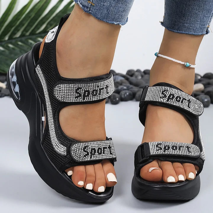 Terezie - Fashionable Orthopedic Sandals With Crystals