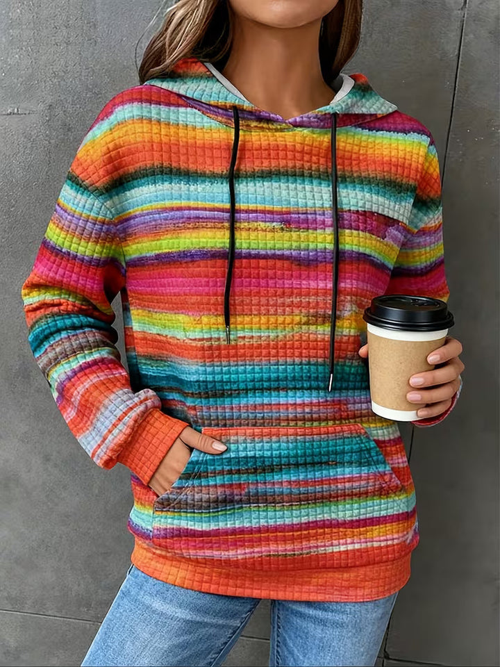 Isolis - Rainbow Print Hooded Sweatshirt