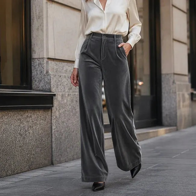 Vikta - High Waist Wide Leg Trouser