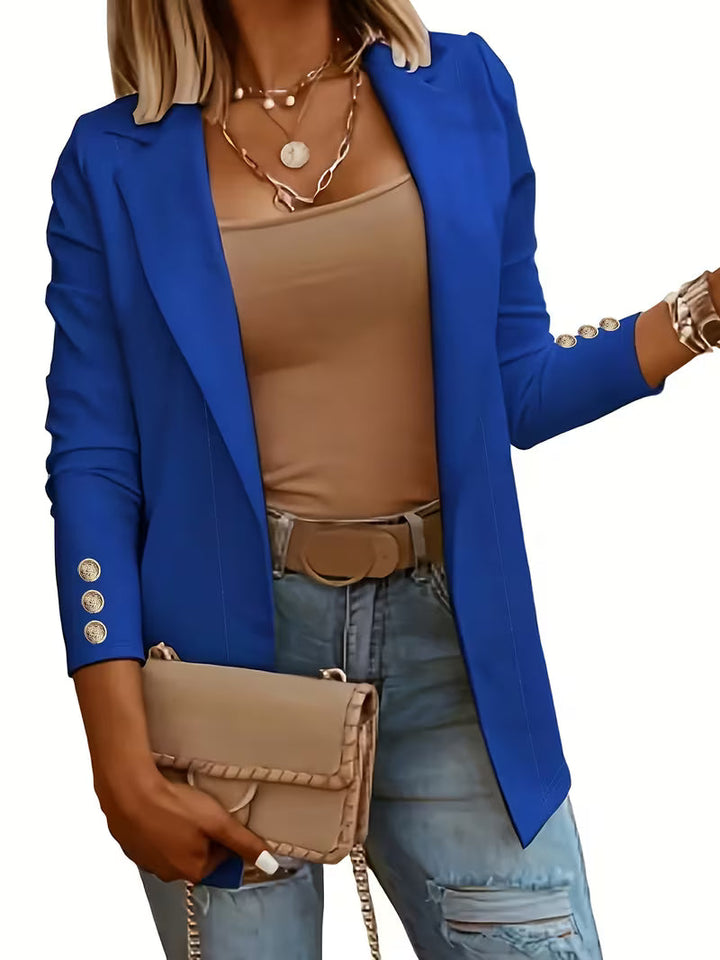 Tatjanita - Long sleeve Decorative Button Blazer