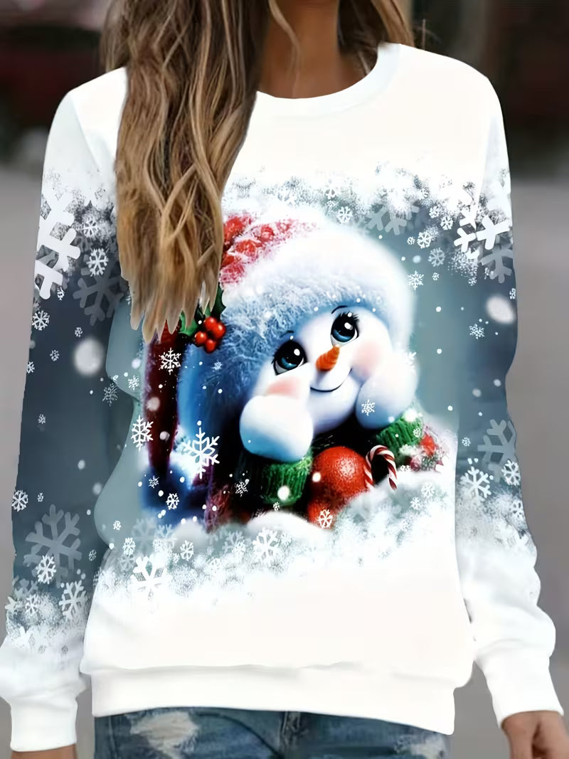 Roweyura - Cross-Border Printed Christmas Sweatshirt