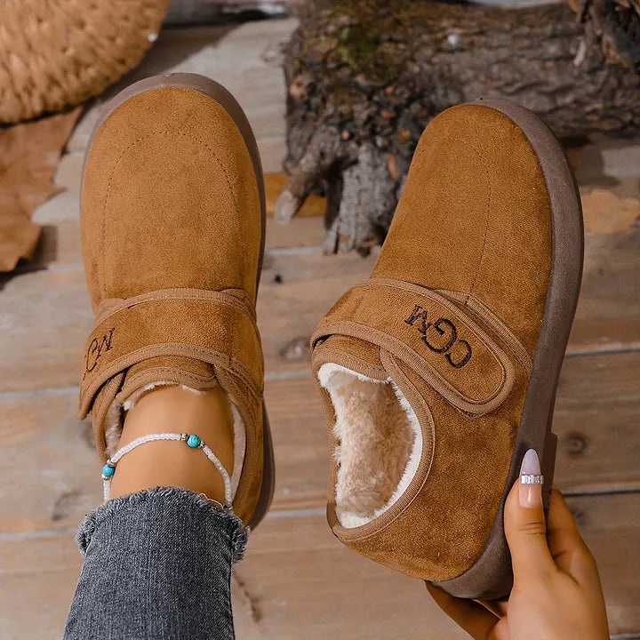 Althilana - Faux Fur Shoes With Adjustable Strap