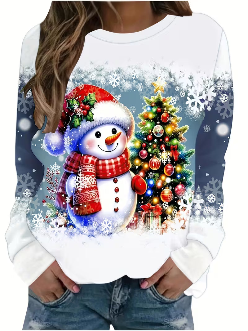 Roweyura - Cross-Border Printed Christmas Sweatshirt