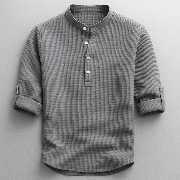 Antero - Henley Collar Long Sleeve Shirt