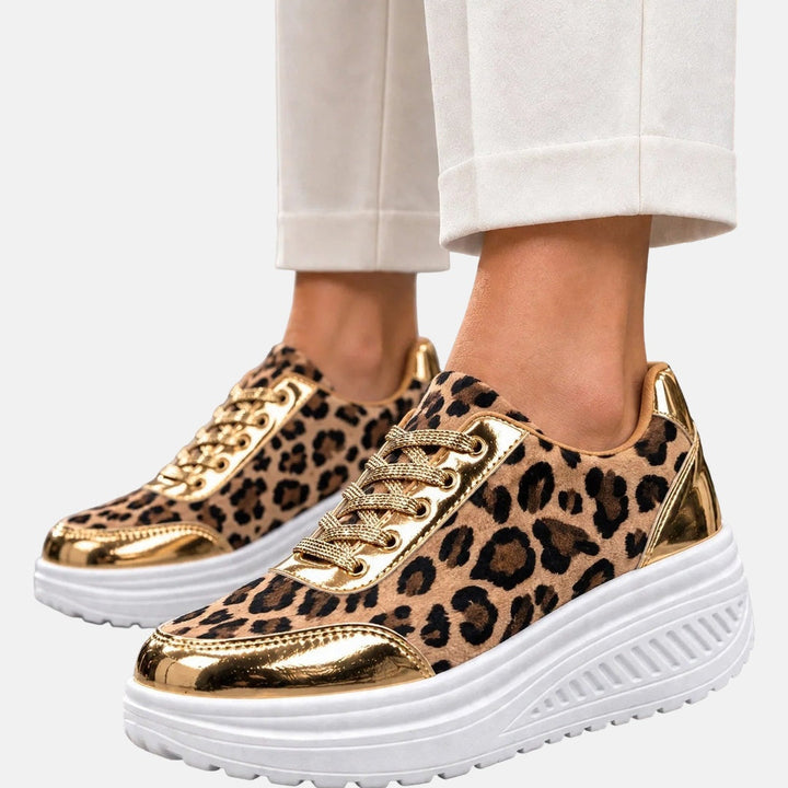 Zaraa - Leopard Print Wedge Sneaker