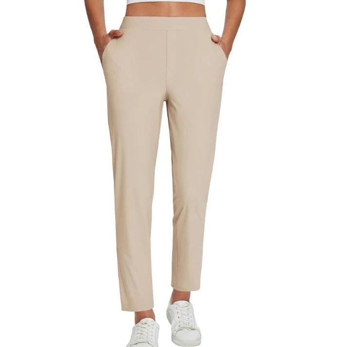 Theoa - High Waisted Stretch Trousers With Pocket