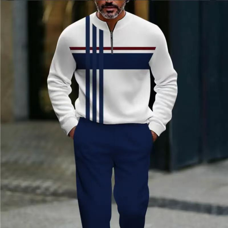 Gisea - Graphic Print Sweater And Pants Set