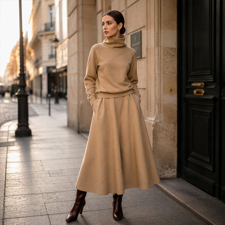 Zanena - Polo Shirt And Maxi Skirt Set