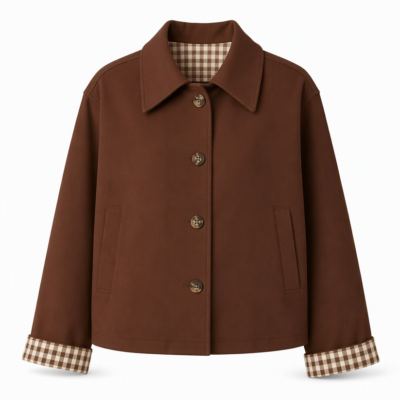 Amaliluza - Single Breasted Long Sleeve Sleeve Coat