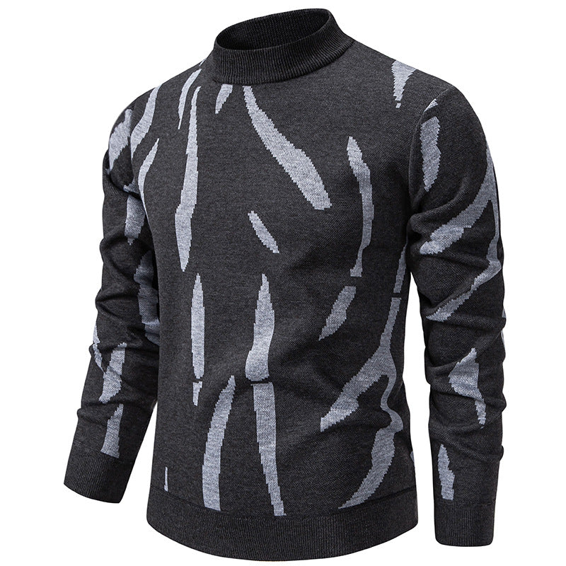 Vespersync - Casual Knitted Sweater With Abstract Print