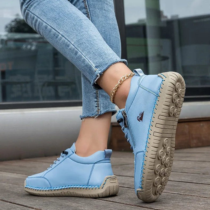 Lovielle - Lace-Up Sneakers With Side Zipper